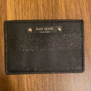 Kate spade wallet card holder glitter black